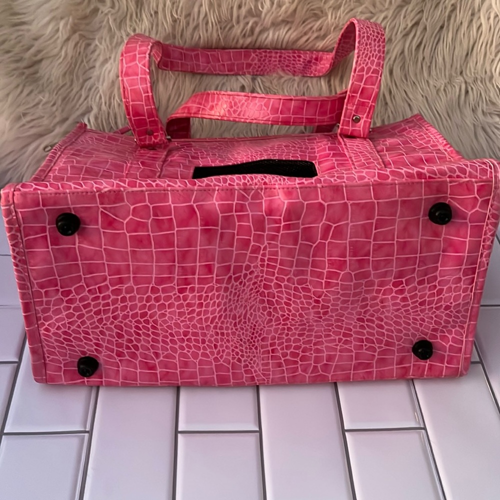 CHELSEA PAWS Pink Faux Alligator Pet Carrier - Picture 5 of 16